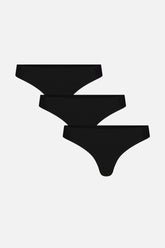 Base Low Thong in Black (Pack)