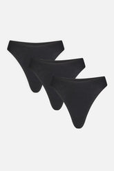 Cloud Cotton Thong in Black (Pack)