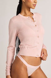 Silk Cashmere Cardi in Shell