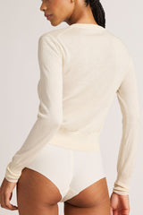 Silk Cashmere Cardi in Cream