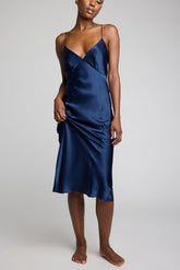 Eclipse Washable Silk Slip in Navy