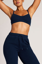 Waffle Knit Lounge Bralette in Navy