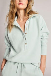 Waffle Knit Pullover in Mist