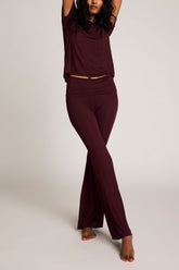 Whipped Roll Down Pant in Garnet