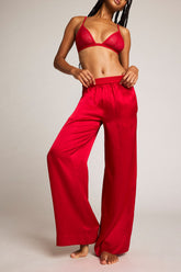 Eclipse Washable Silk Track Pant in Cerise
