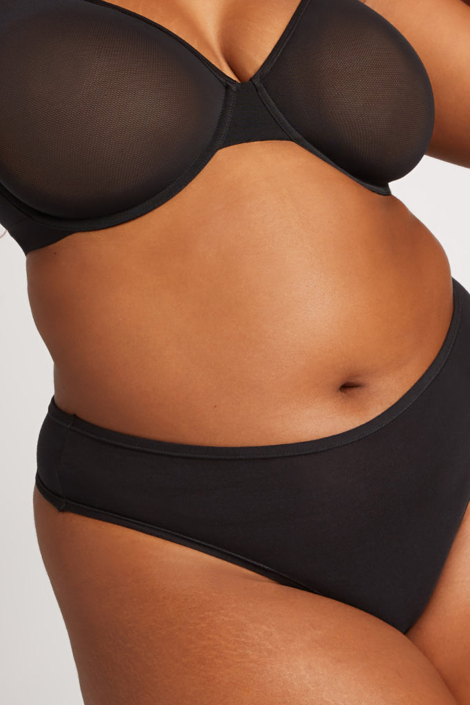Cloud Cotton Thong in Black (Pack)