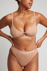 Eyelet Lace French Cut Brief in Buff