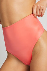 Glacé High-Waist Thong in Coral