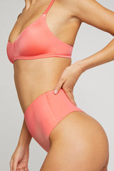 Glacé High-Waist Thong in Coral
