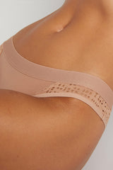 Silky Brief in Eyelet Lace x Buff