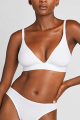 Cloud Cotton Triangle Bra in White