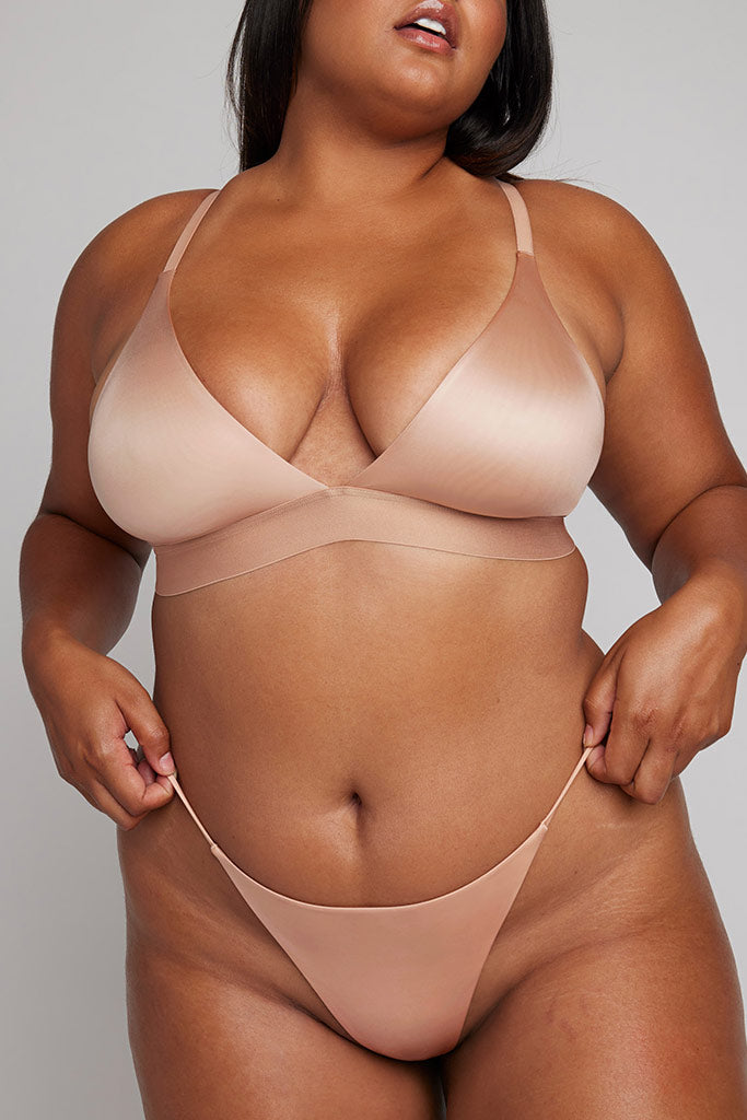 Glacé Triangle Bra in Buff
