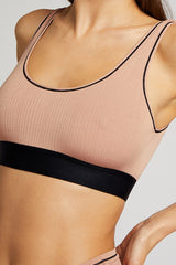 Whipped Bra Top in Buff + Black