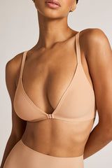 Base Front Close Bra in Buff