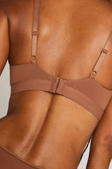 Cloud Cotton Cutout Bra in Fawn
