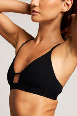 Cloud Cotton Cutout Bra in Black