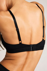 Cloud Cotton Cutout Bra in Black