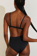 Swim Crop Top in Black