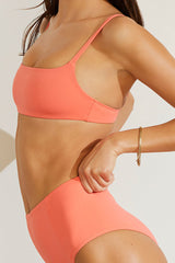 Swim Crop Top in Coral