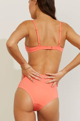 Swim Crop Top in Coral