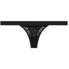 Eyelet Lace Thong in Black