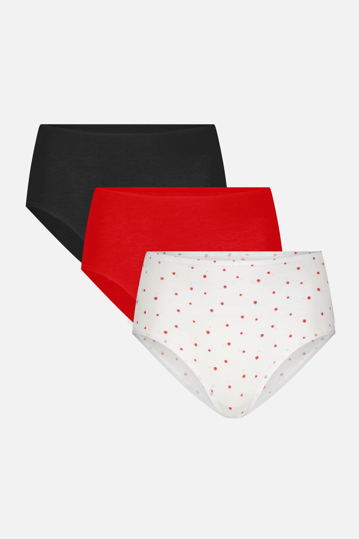 Cloud Cotton High Brief in Black Cherry (Pack)