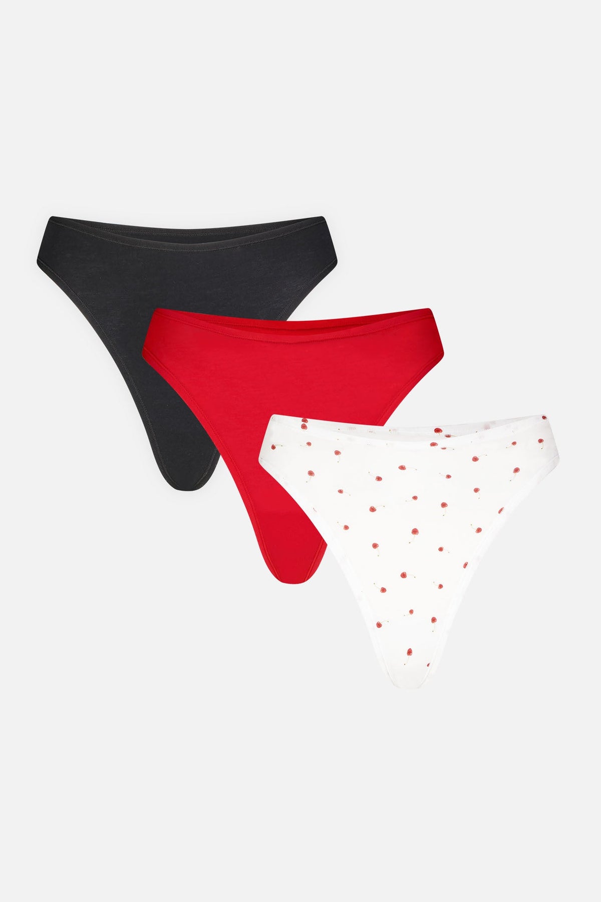 Cloud Cotton Thong in Black Cherry (Pack)