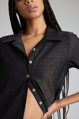 Disco Short Sleeve Top in Black