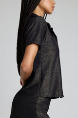 Disco Short Sleeve Top in Black
