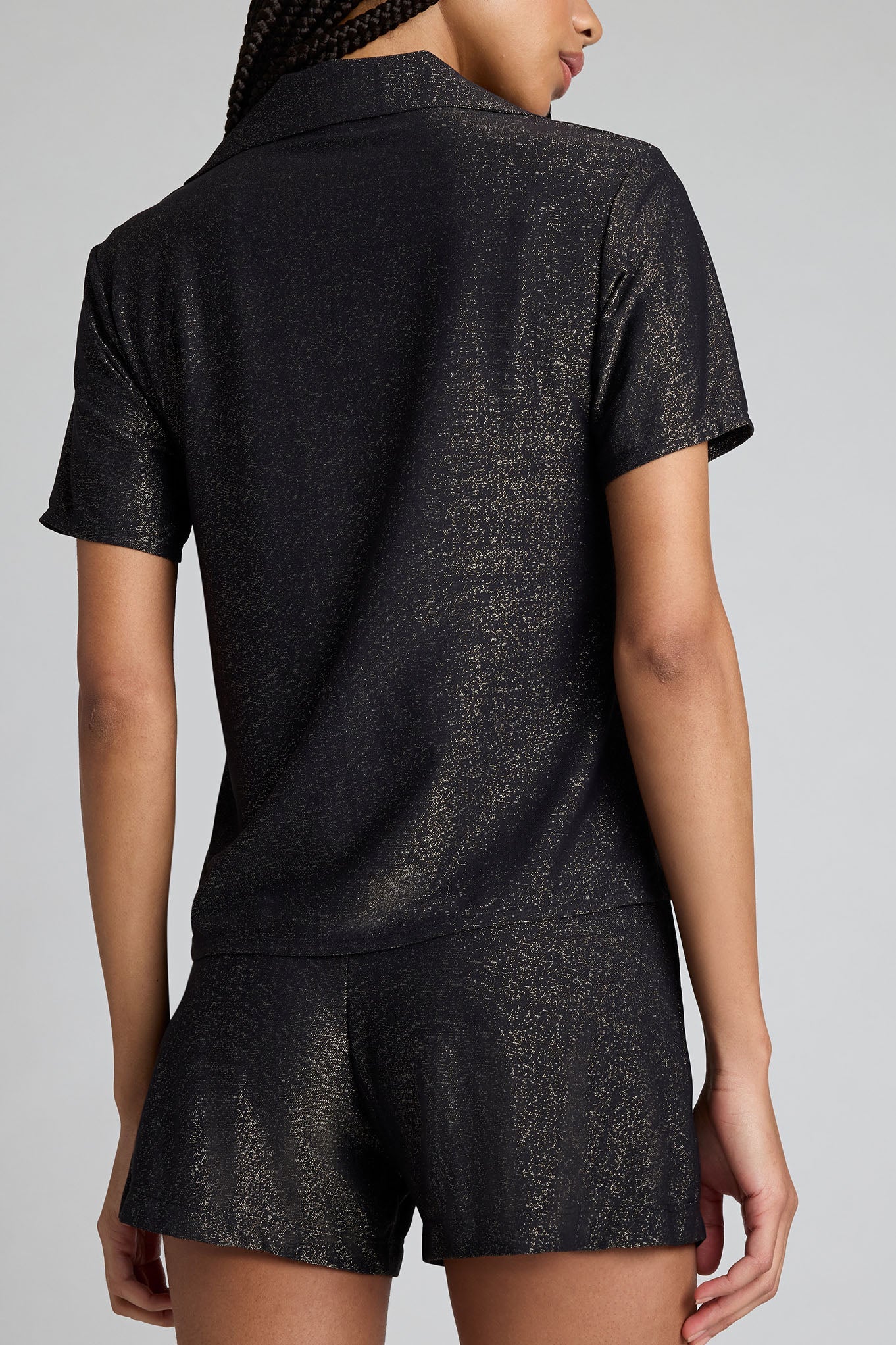 Disco Short Sleeve Top in Black
