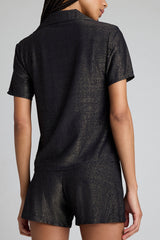 Disco Short Sleeve Top in Black