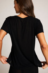 Fino Featherweight Cashmere Boyfriend Tee in Black