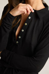 Fino Featherweight Cashmere Polo in Black