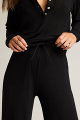 Fino Featherweight Cashmere Track Pant in Black