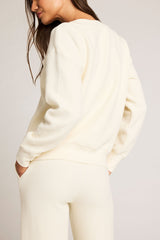Waffle Knit Deep V in Cream