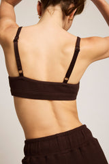 Waffle Knit Lounge Bralette in Espresso