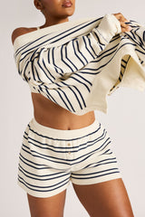 Waffle Knit Pullover in Sailor