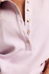 Waffle Knit Pullover in Lilac