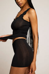 Whipped Flutter Tank in Black