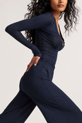 Whipped Henley in Navy