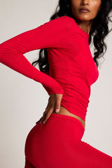 Whipped Long Sleeve in Cerise