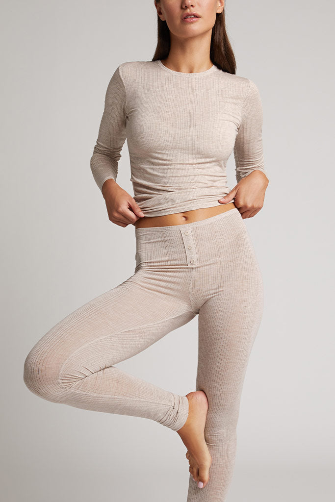 Whipped Long Underwear in Sand