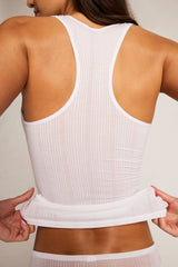 Whipped Racerback Tank in White