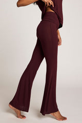 Whipped Roll Down Pant in Garnet