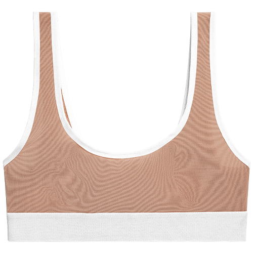 Sieve Bra Top in Buff + White