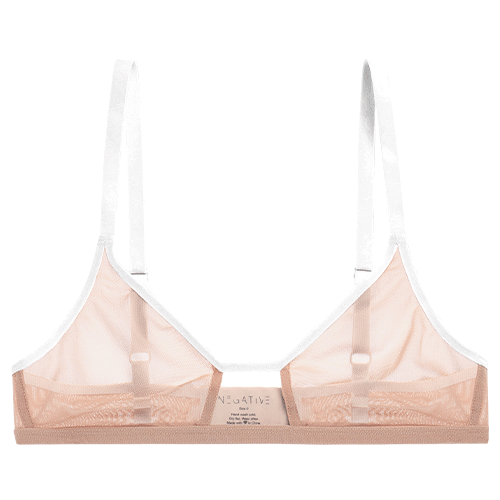 Sieve Cutout Bra in Buff + White