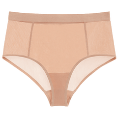 Sieve High-Waist Brief in Buff