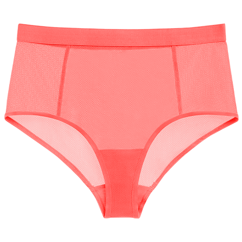 Sieve High-Waist Brief in Coral
