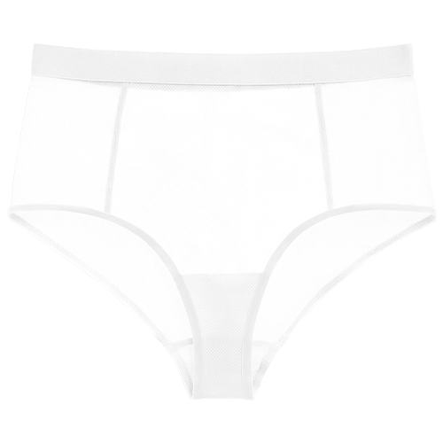 Sieve High-Waist Brief in White
