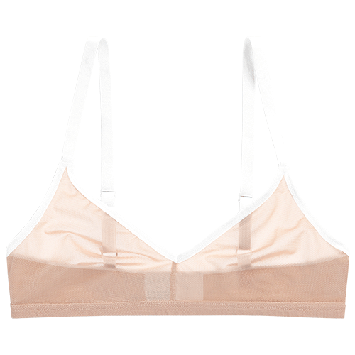 Sieve Non-Wire Bra in Buff + White
